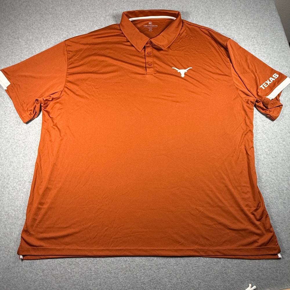 Colosseum Texas Longhorns Mens 5X Polo Shirt Burnt Orange FFPS10225BGTL NWT